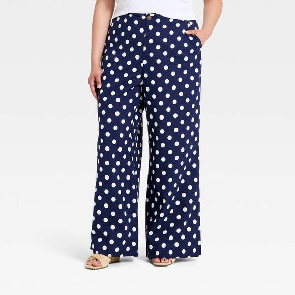 A New Day Pants - A New Day - Women's Luxe Linen Trousers - A New Day Navy Blue Blue